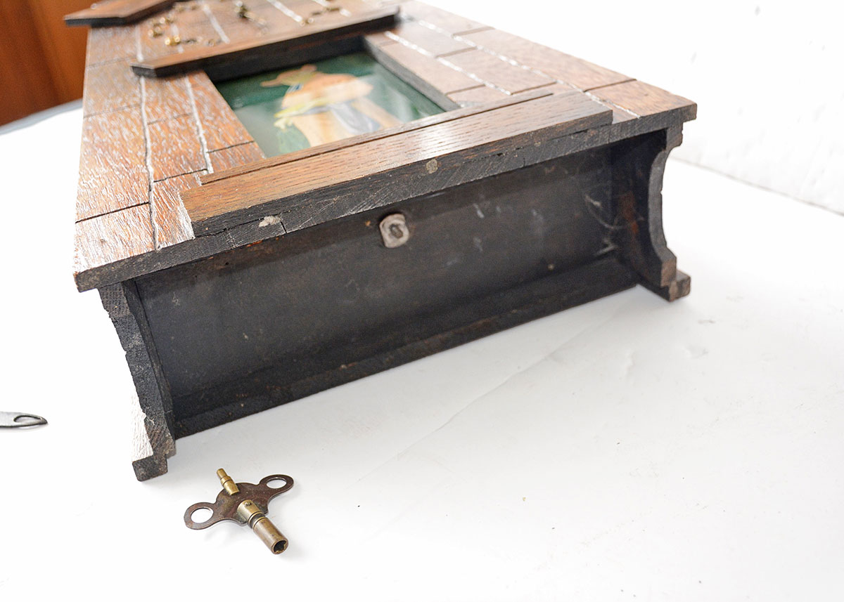 William L. Gilbert Arts and Crafts Windmill Mantel Clock