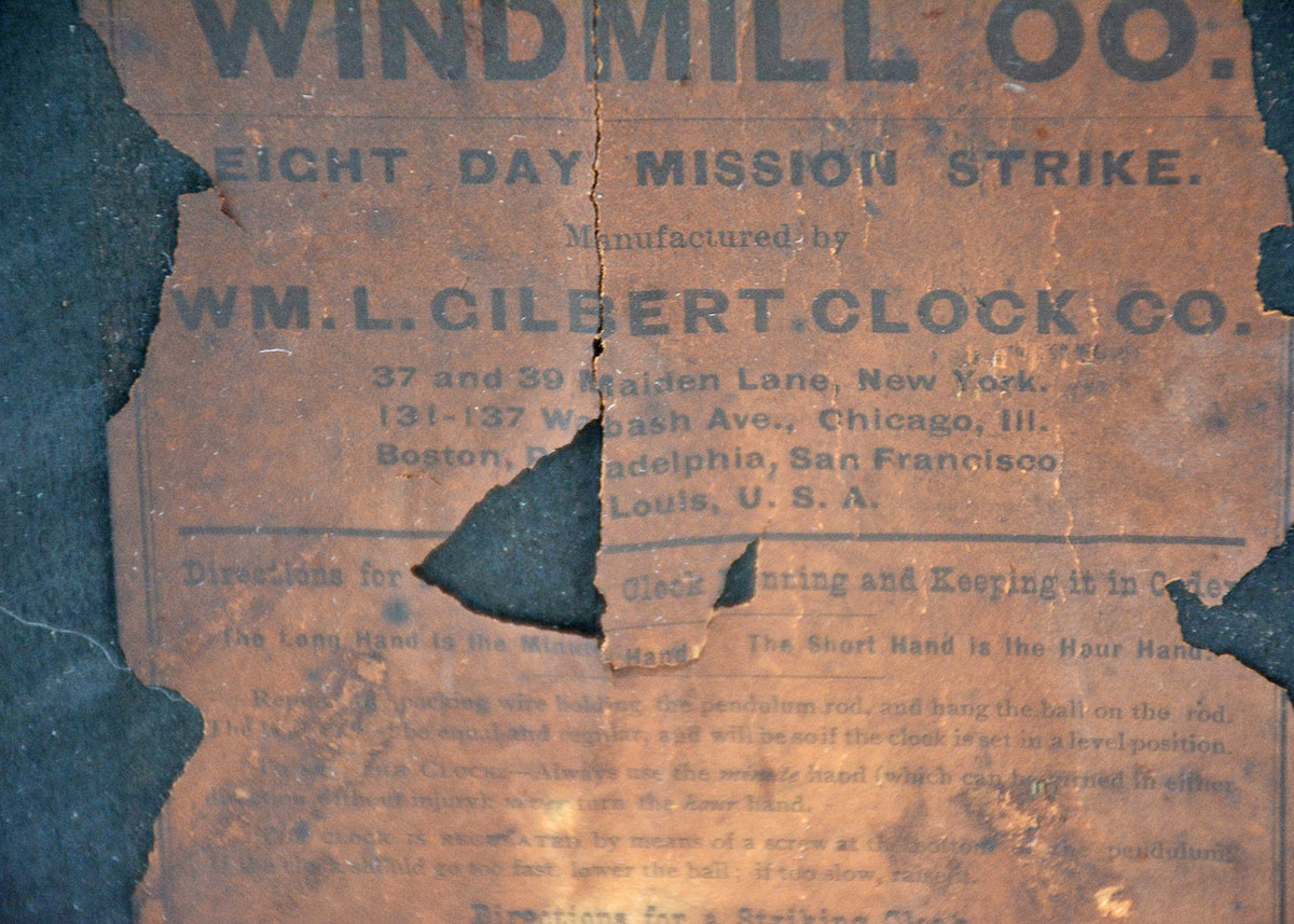 William L. Gilbert Arts and Crafts Windmill Mantel Clock