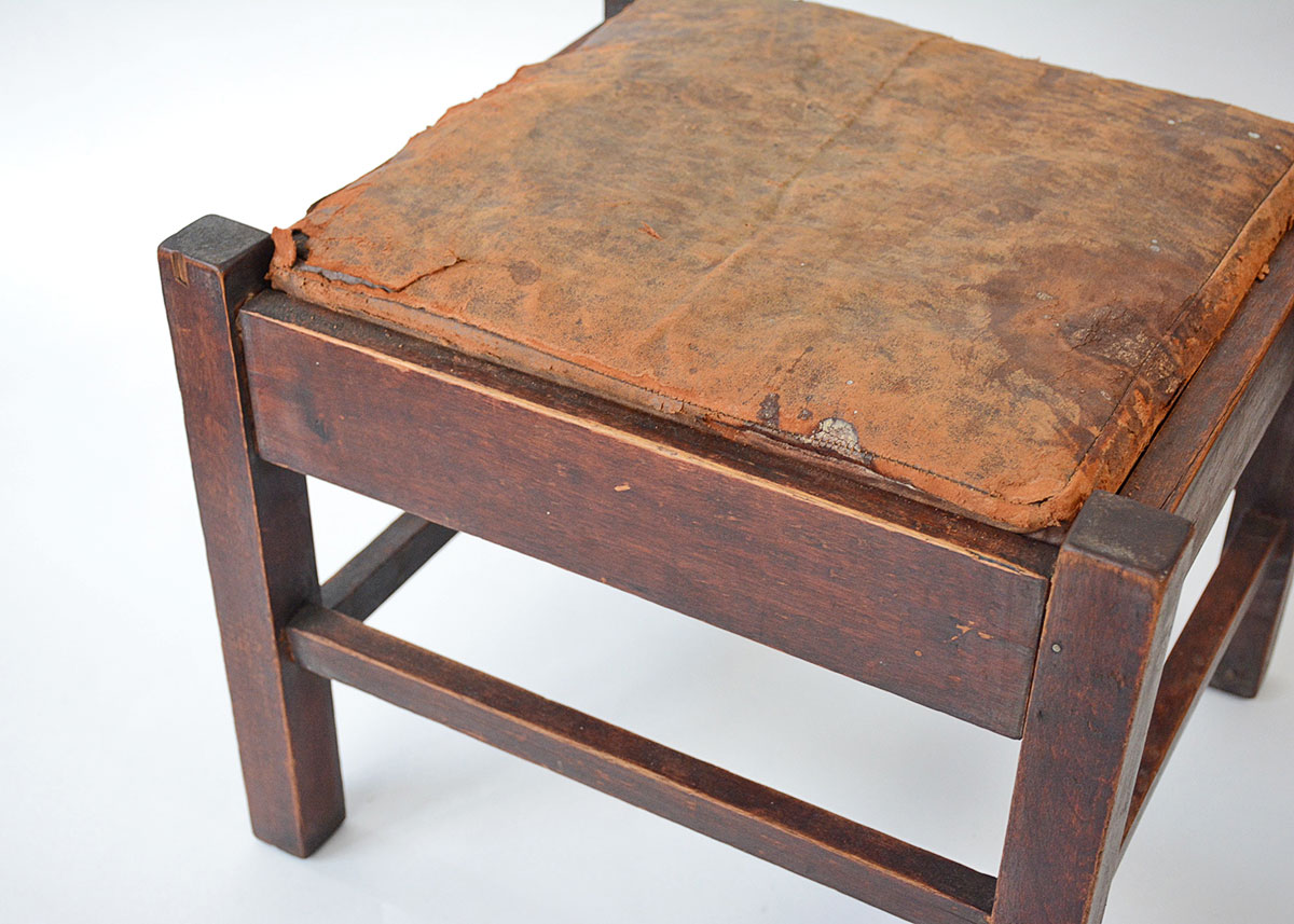 Leather Upholstered Mission Footstool