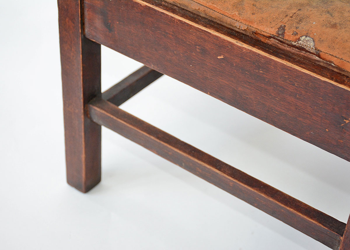 Leather Upholstered Mission Footstool