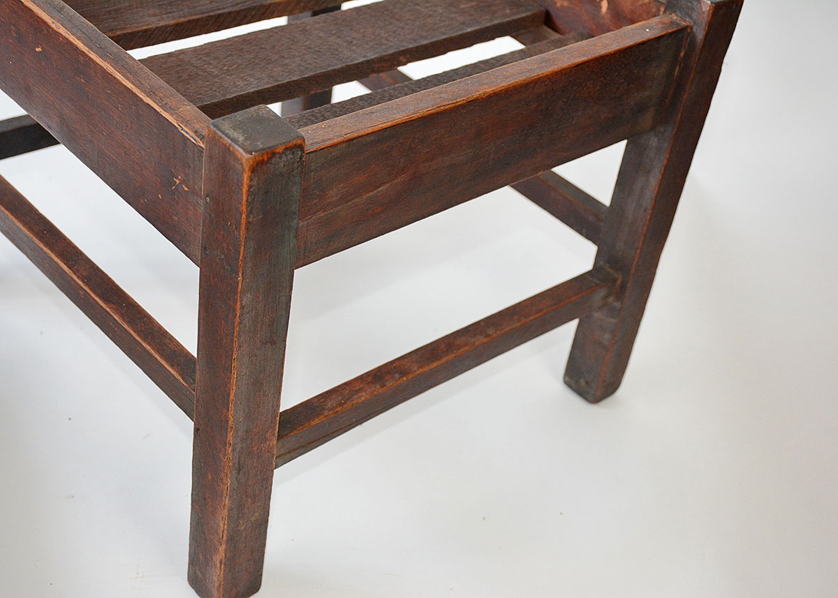 Leather Upholstered Mission Footstool