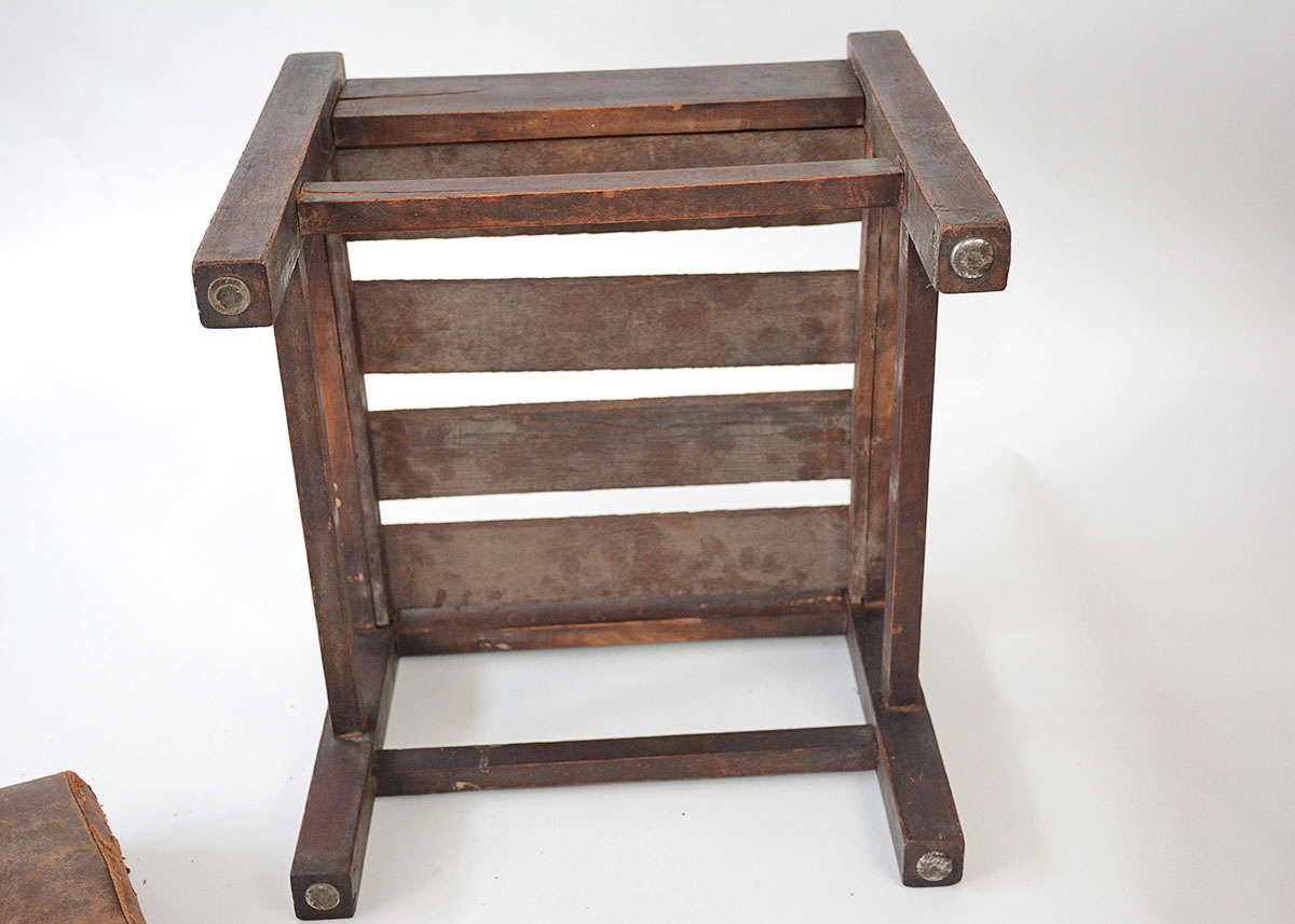 Leather Upholstered Mission Footstool