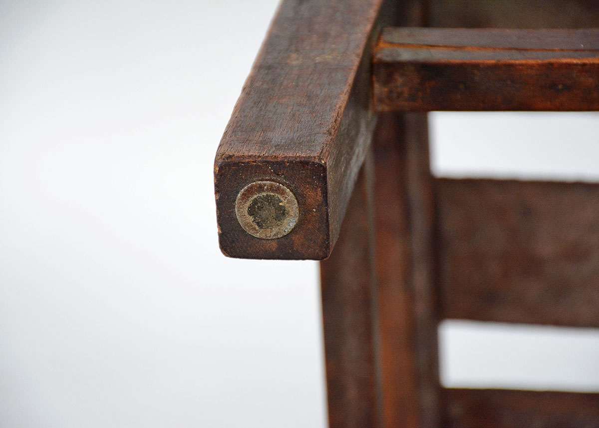 Leather Upholstered Mission Footstool