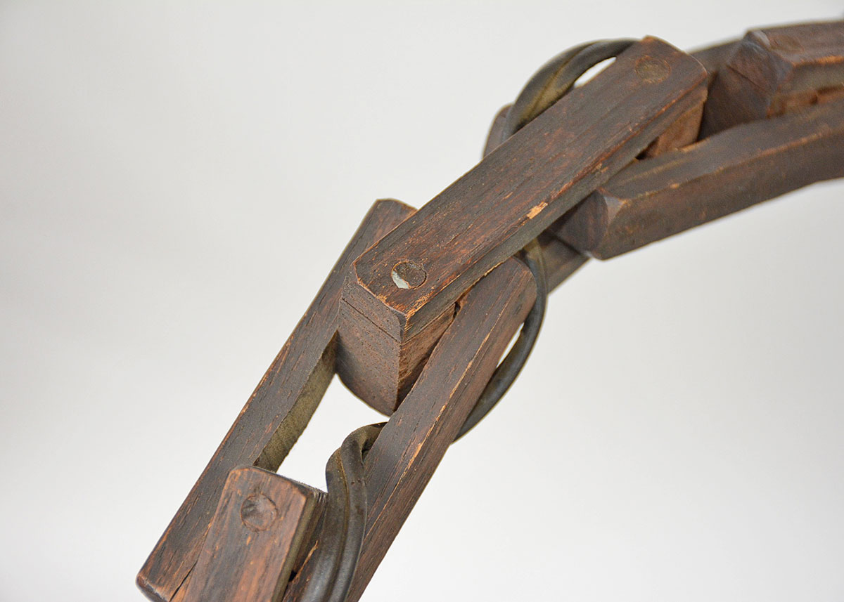 Arts and Crafts Leaded Stained Glass And Oak Pendant Lamp