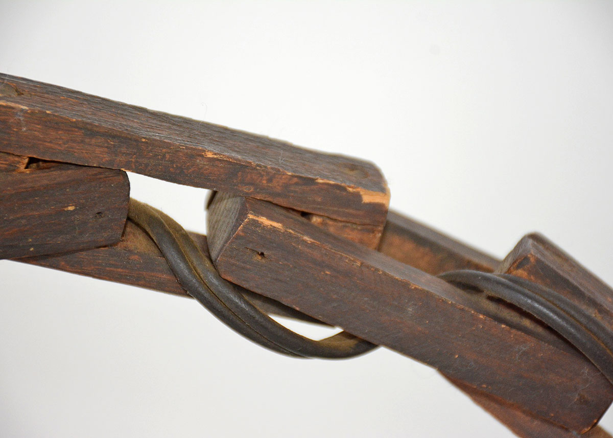 Arts and Crafts Leaded Stained Glass And Oak Pendant Lamp