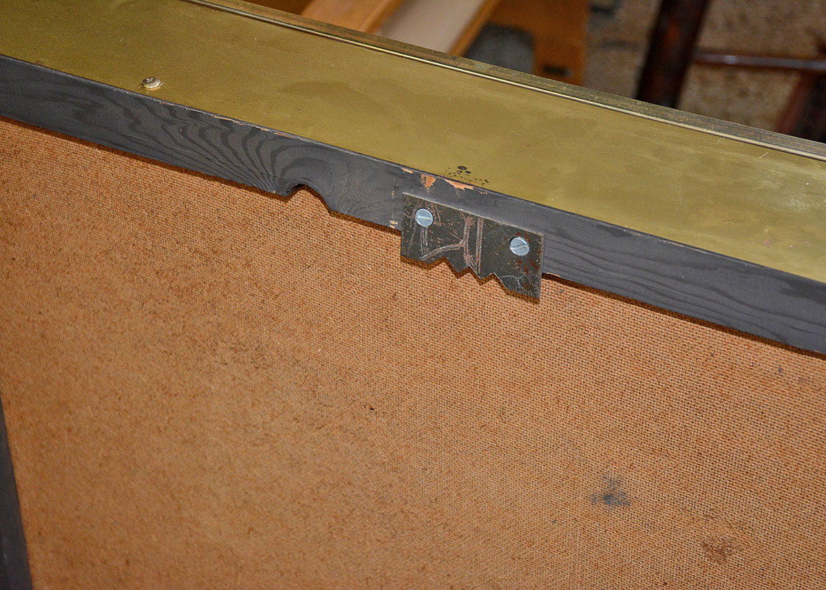 1979 Curtis Jeré Hanging Brass Mirror Shelf