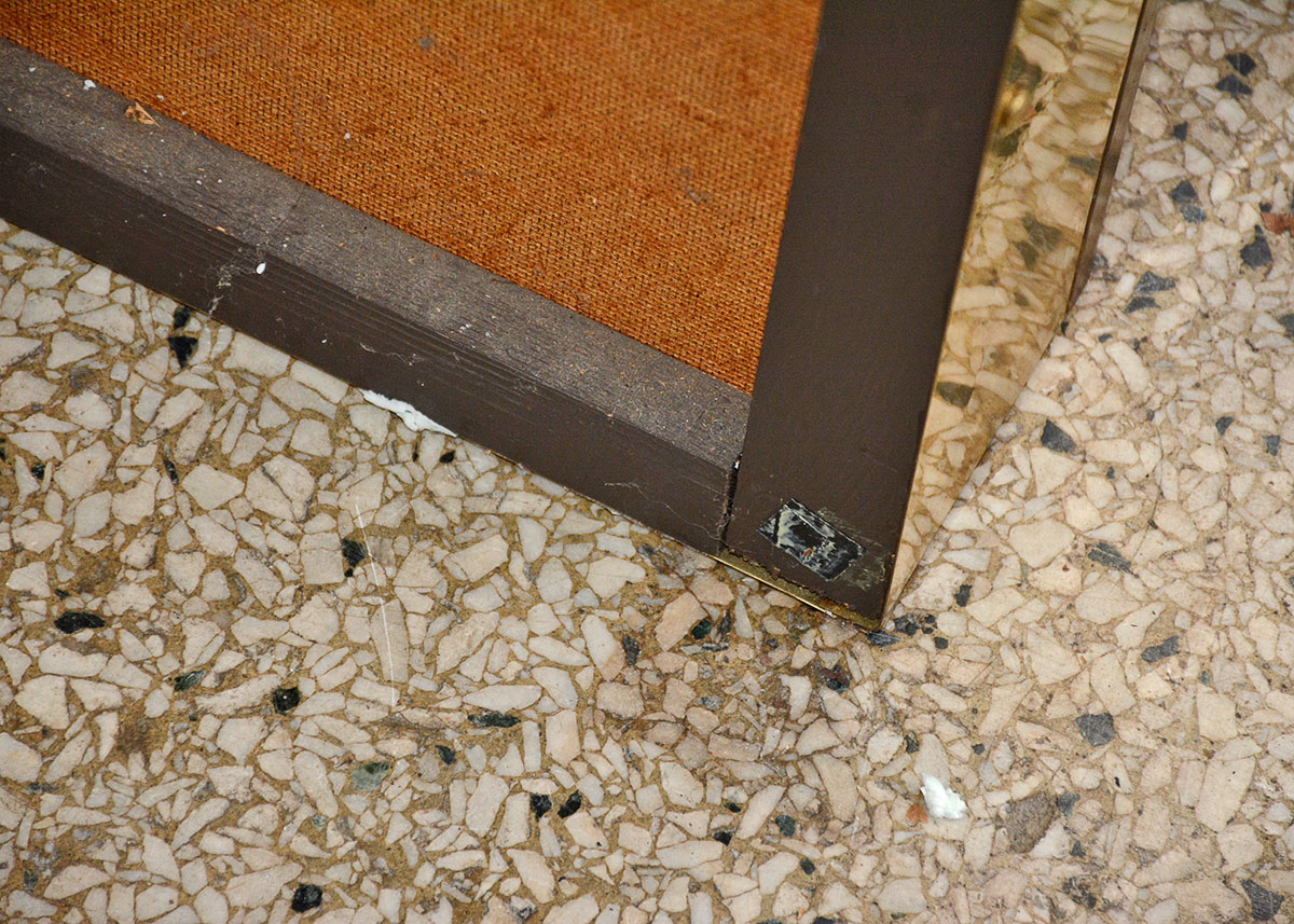 1979 Curtis Jeré Hanging Brass Mirror Shelf