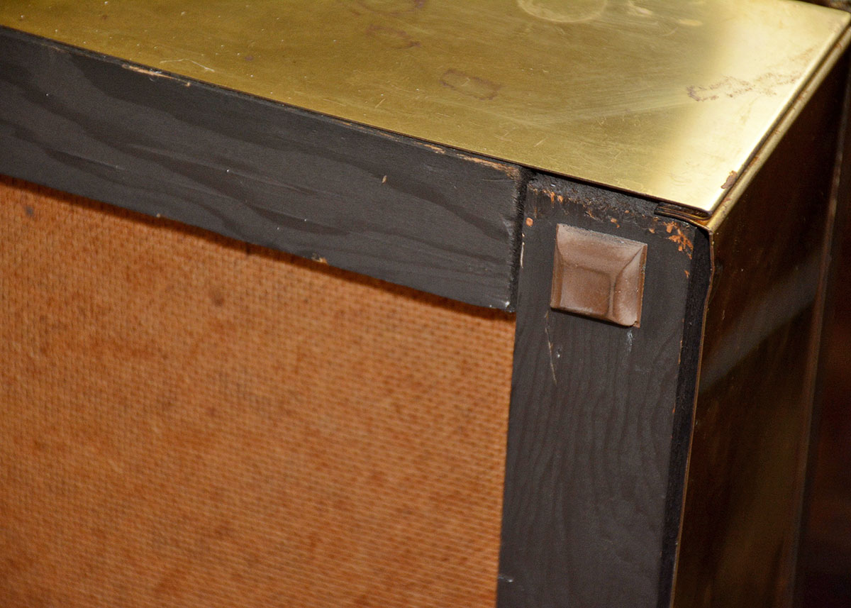 1979 Curtis Jeré Hanging Brass Mirror Shelf