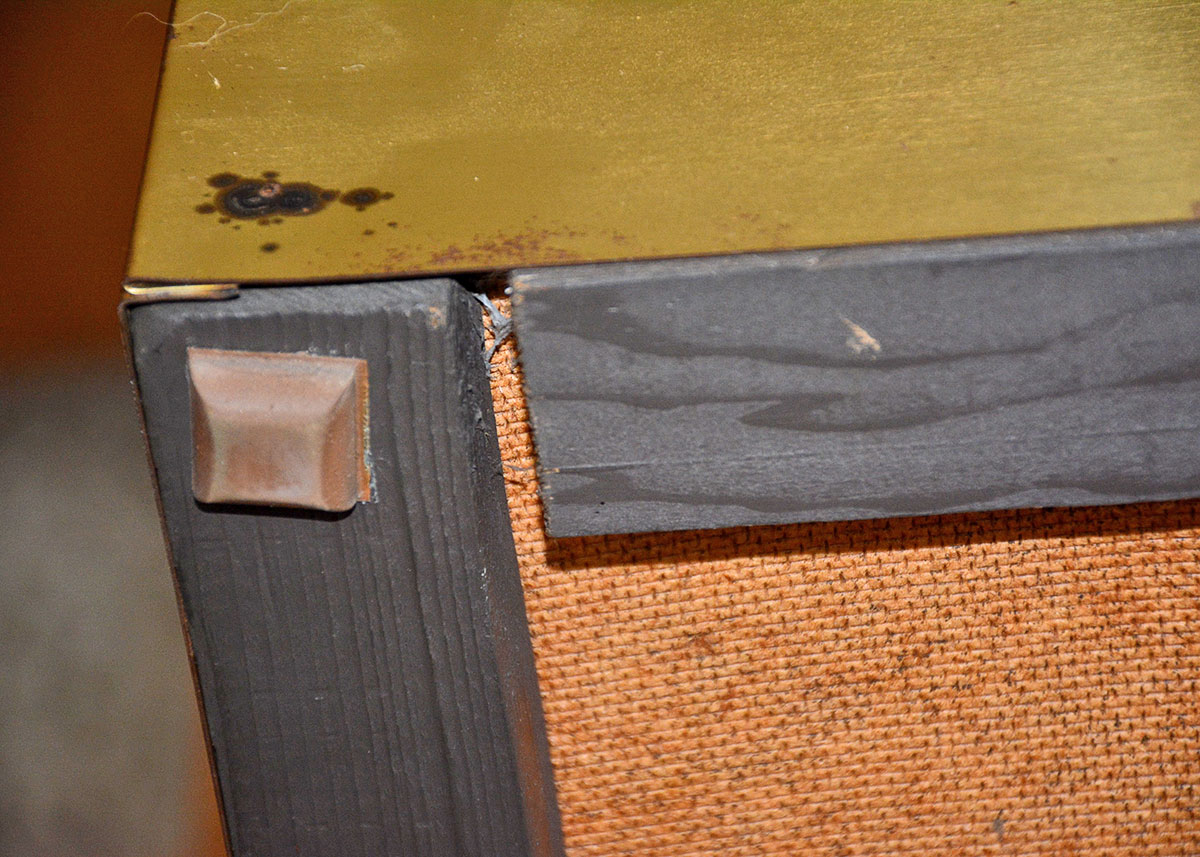 1979 Curtis Jeré Hanging Brass Mirror Shelf