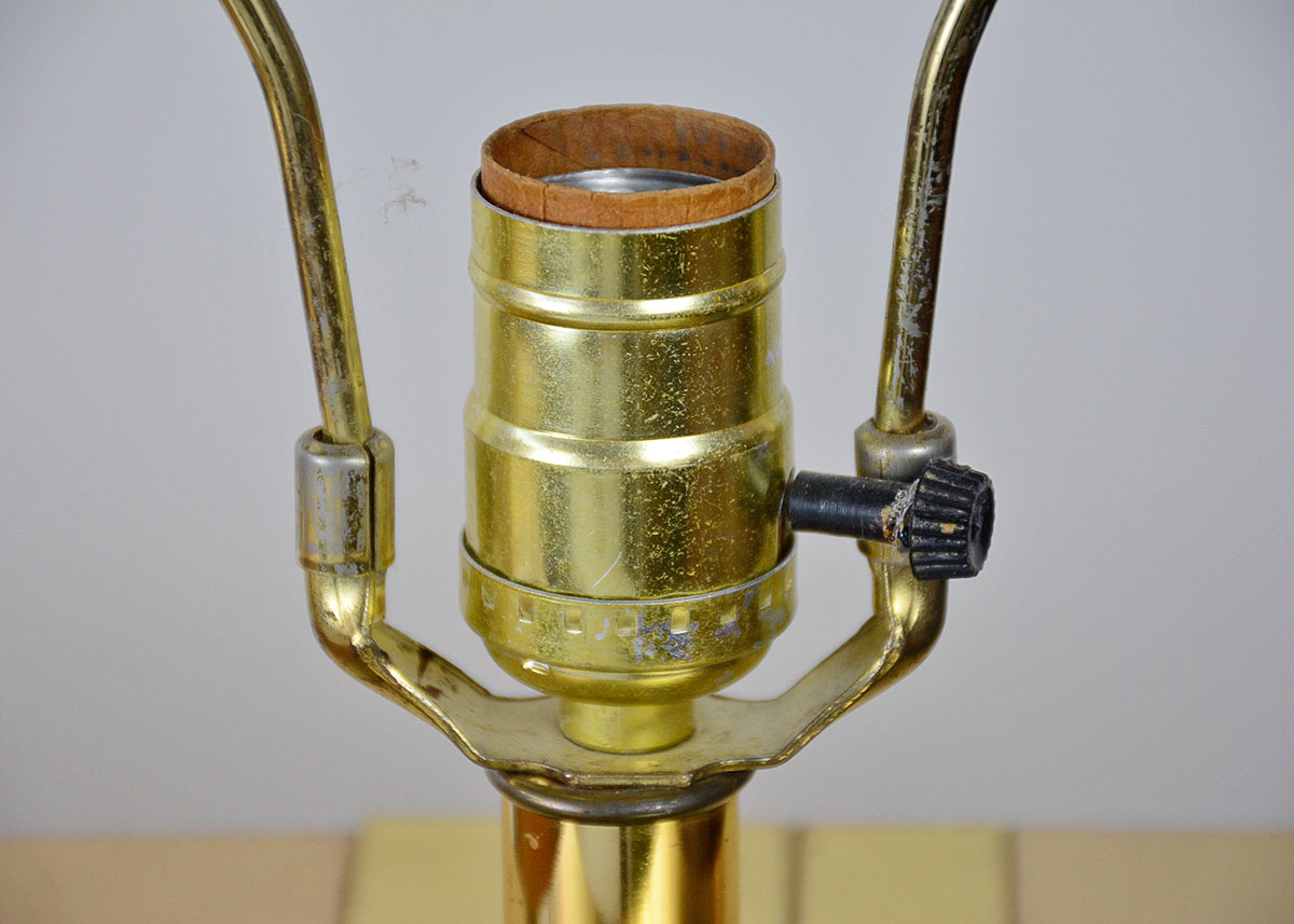 Pair of Vintage Brushed Brass Rectangular Lamps