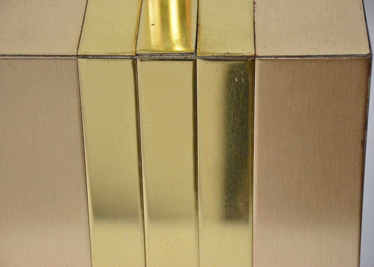 Pair of Vintage Brushed Brass Rectangular Lamps