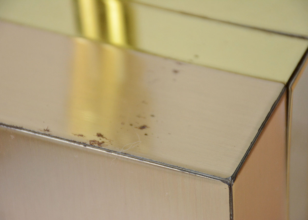 Pair of Vintage Brushed Brass Rectangular Lamps