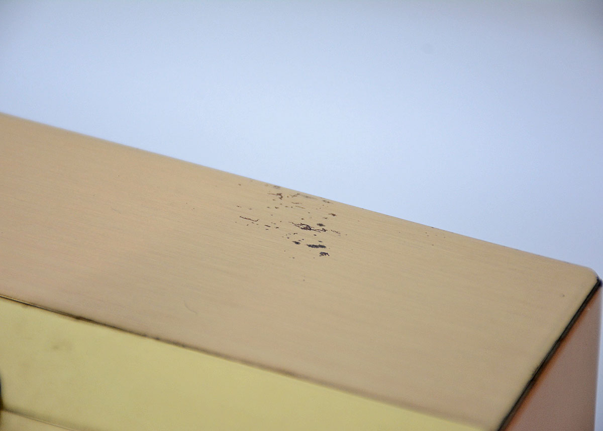 Pair of Vintage Brushed Brass Rectangular Lamps