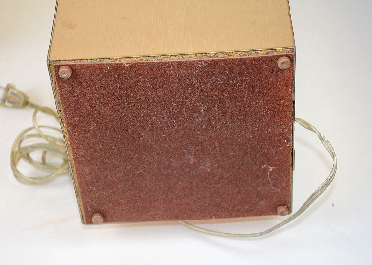 Pair of Vintage Brushed Brass Rectangular Lamps