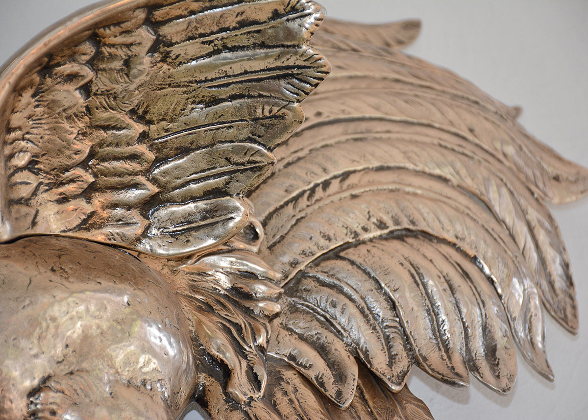 Bruce Fox Forge Cast Aluminum Hanging Sculpture of Fighting Cocks