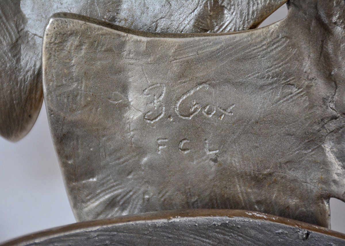 Bruce Fox Forge Cast Aluminum Hanging Sculpture of Fighting Cocks