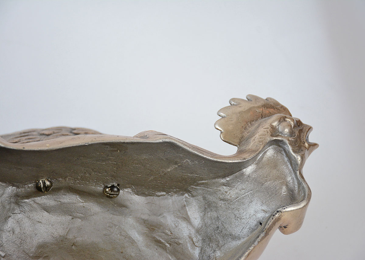 Bruce Fox Forge Cast Aluminum Hanging Sculpture of Fighting Cocks