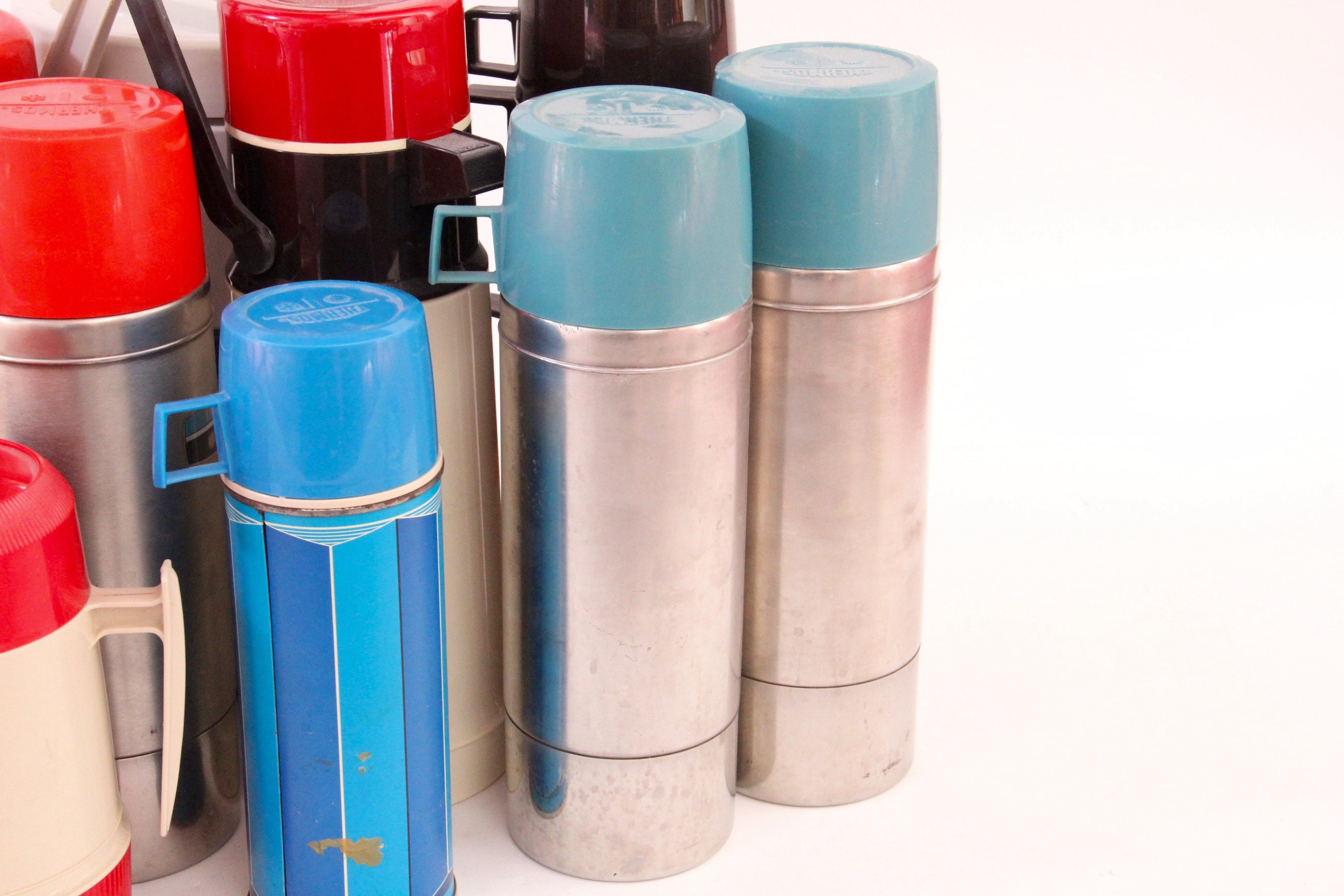 Grouping of Vintage Thermos Vacuum Flasks