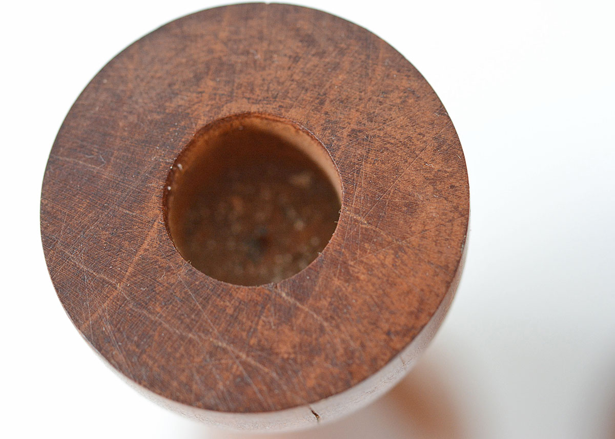 Pair of Danish Modern Turned Wood Candle Sticks