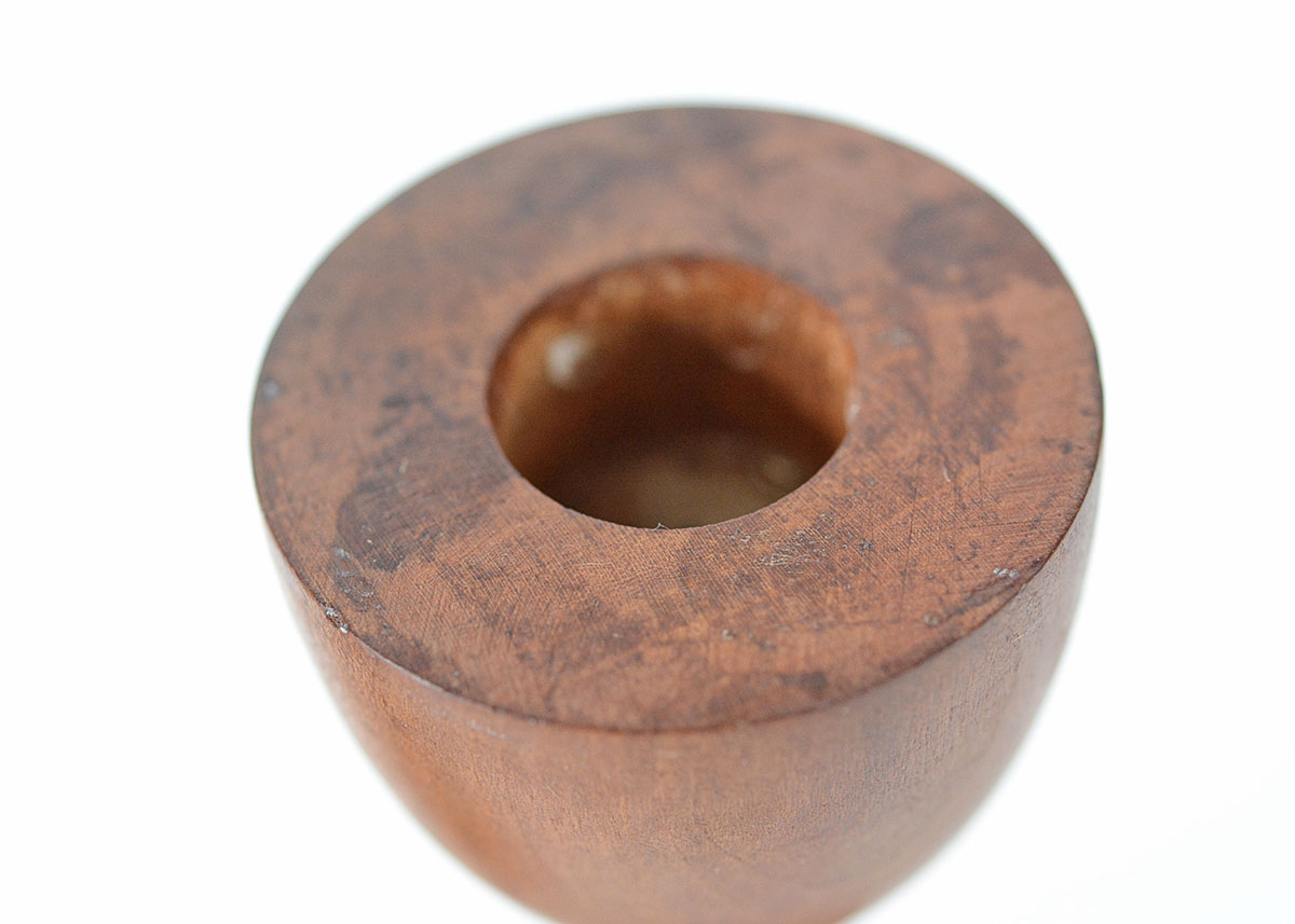 Pair of Danish Modern Turned Wood Candle Sticks