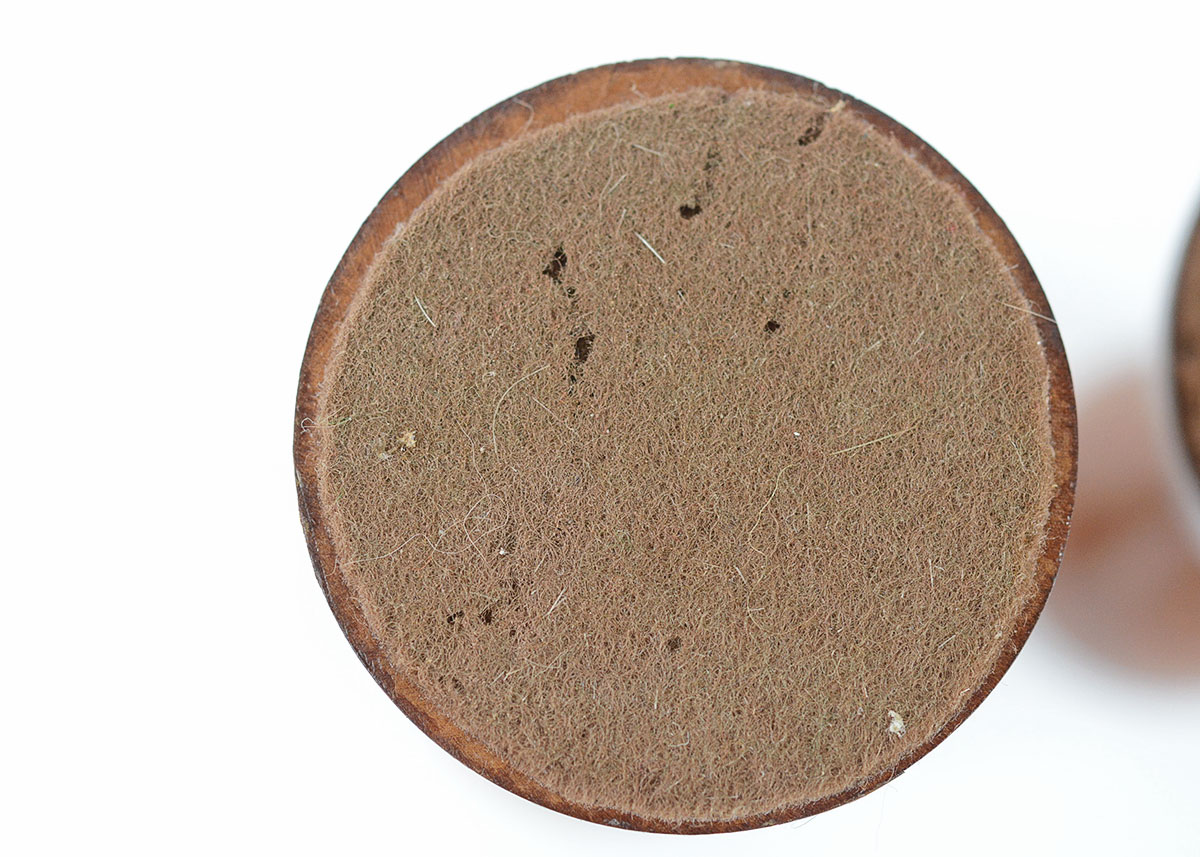 Pair of Danish Modern Turned Wood Candle Sticks