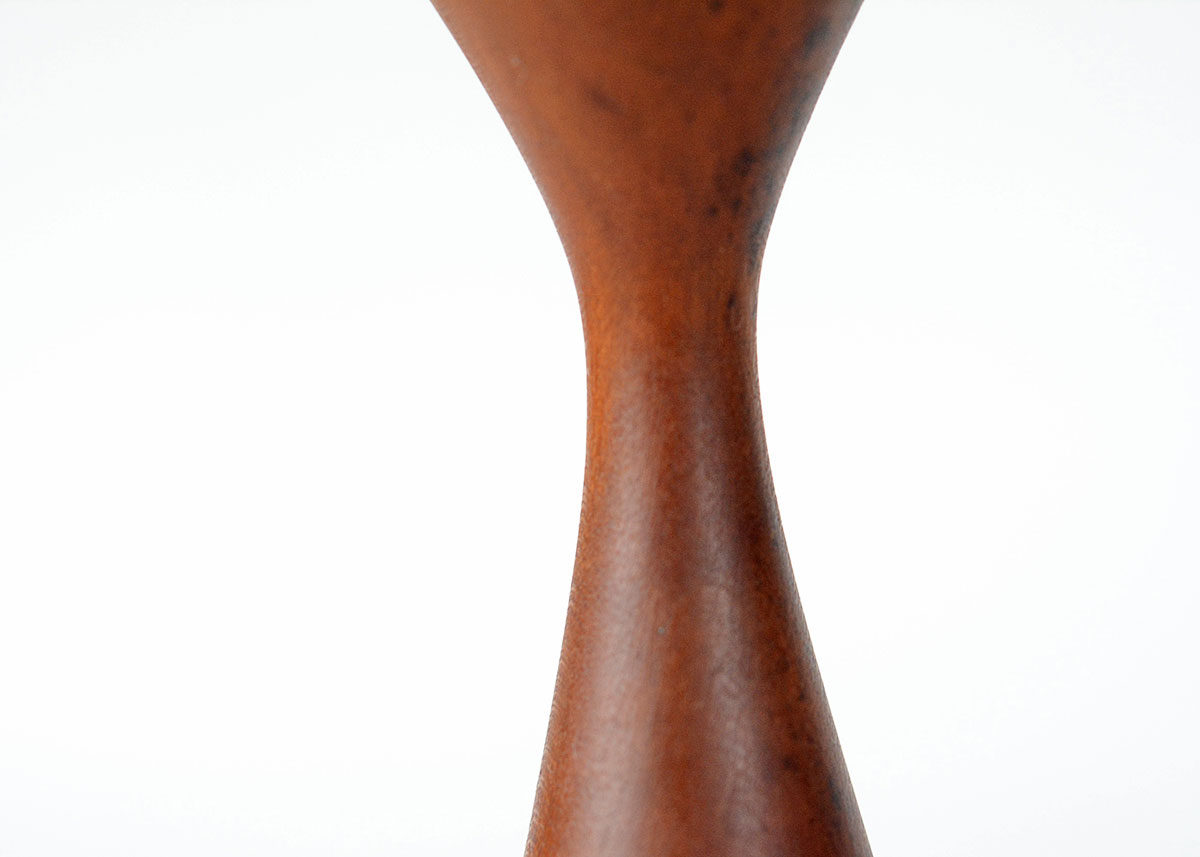 Pair of Mid Century Modern Turned Walnut Candle Sticks