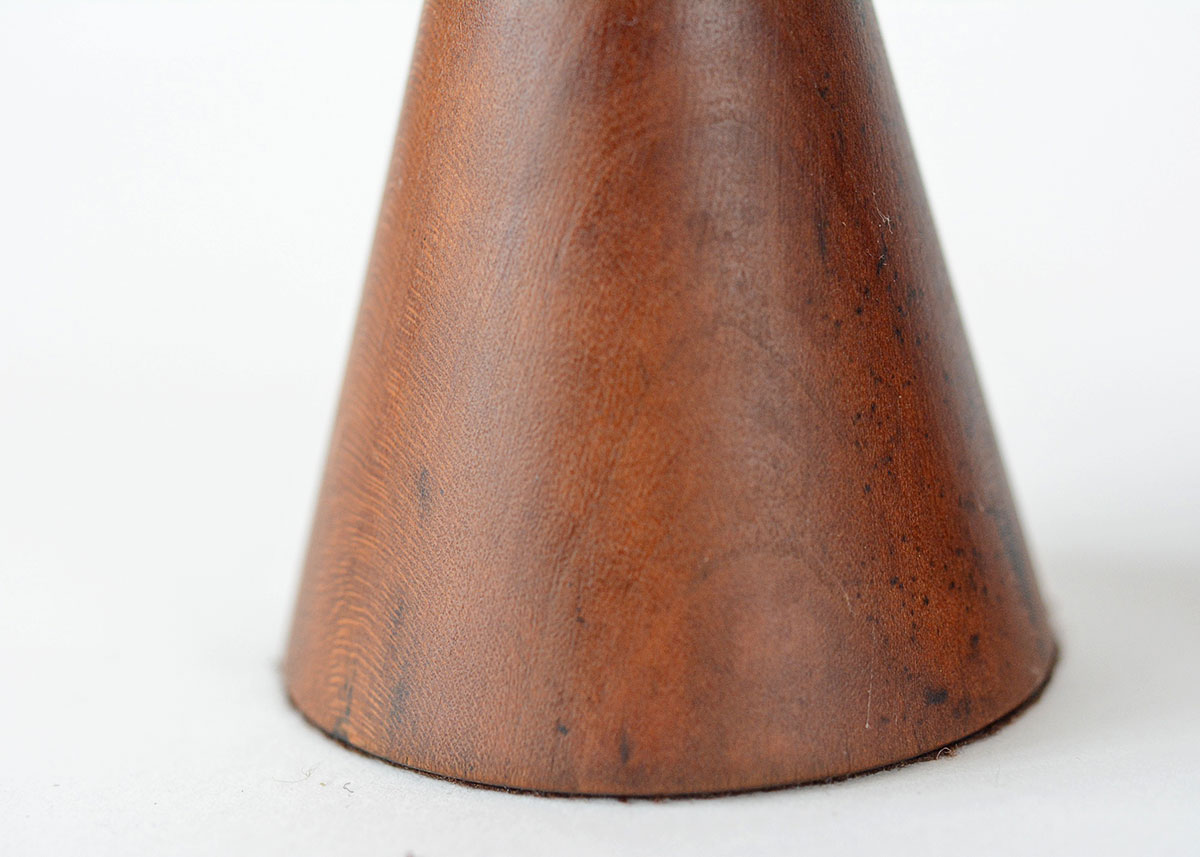 Pair of Mid Century Modern Turned Walnut Candle Sticks