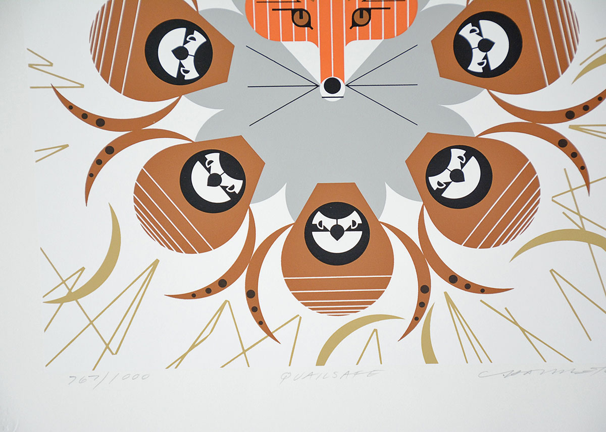 Charley Harper Serigraph "Quailsafe"