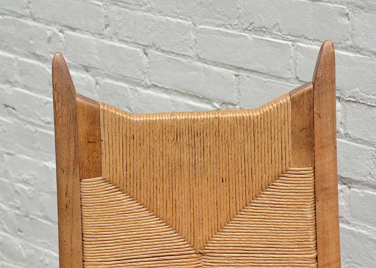 Danish Modern Cathedral Woven Back Side Chair