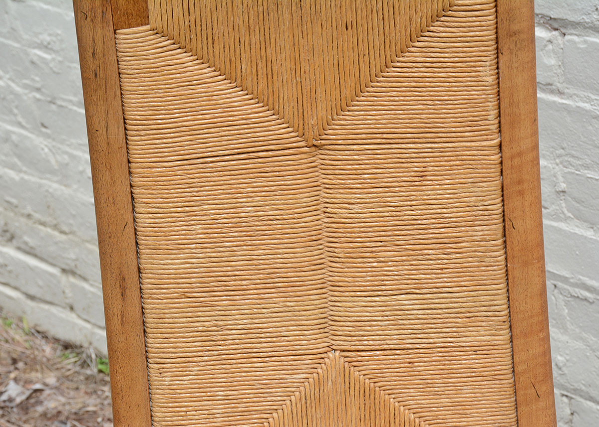 Danish Modern Cathedral Woven Back Side Chair