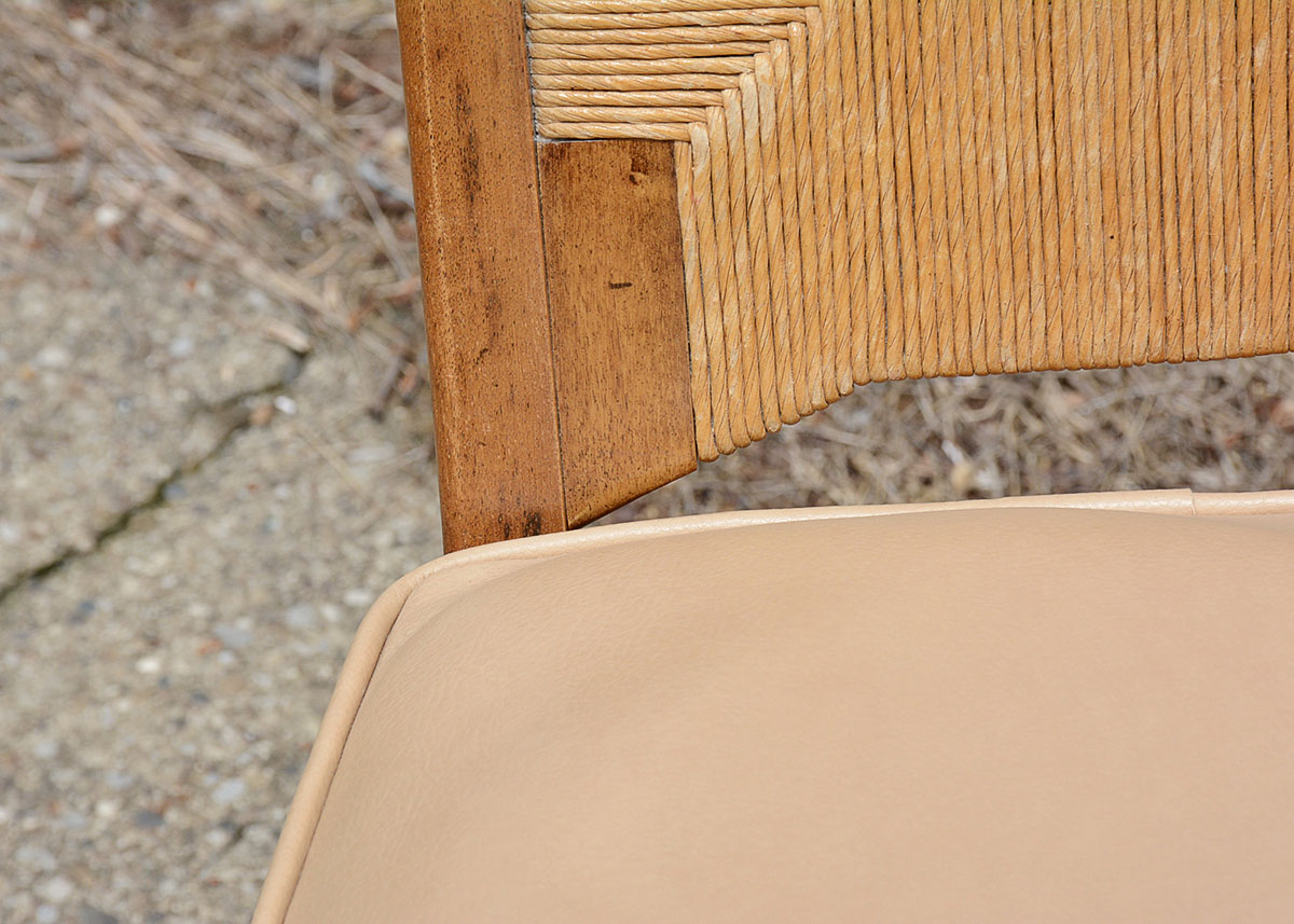 Danish Modern Cathedral Woven Back Side Chair