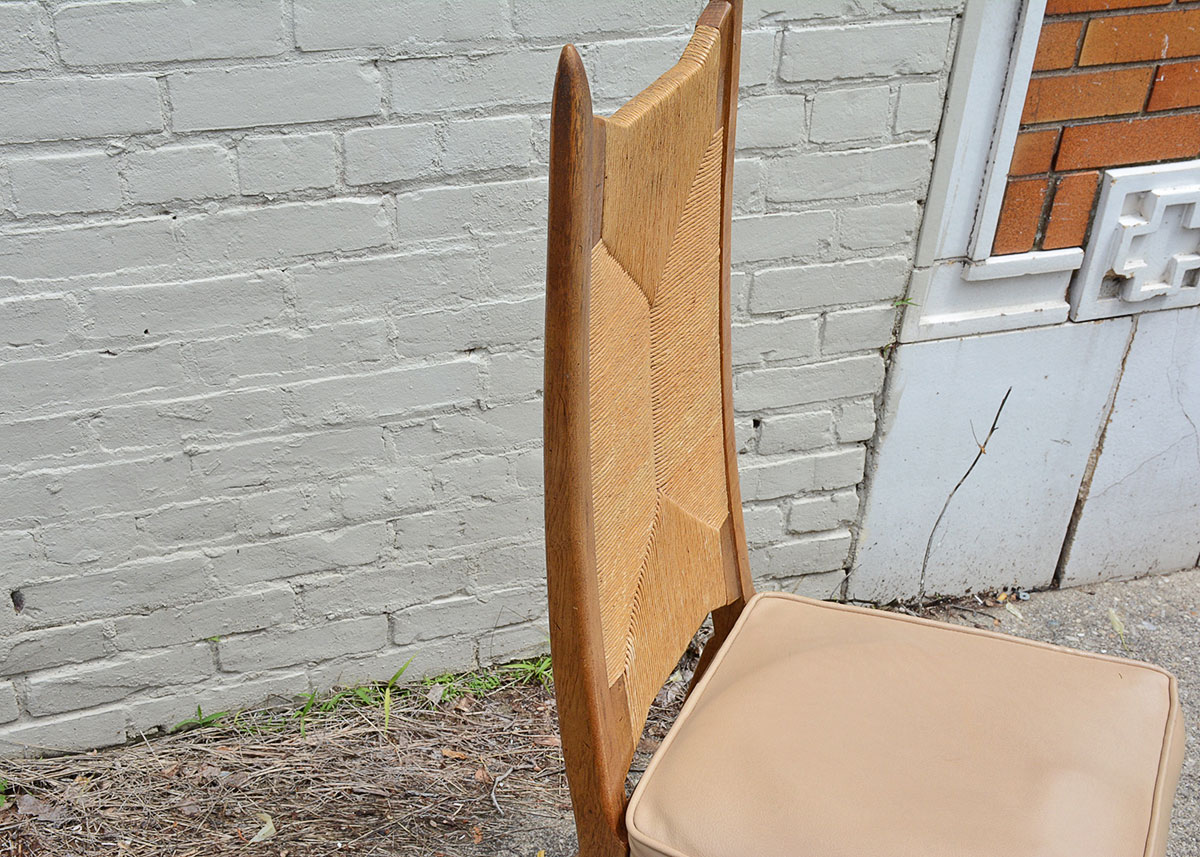 Danish Modern Cathedral Woven Back Side Chair
