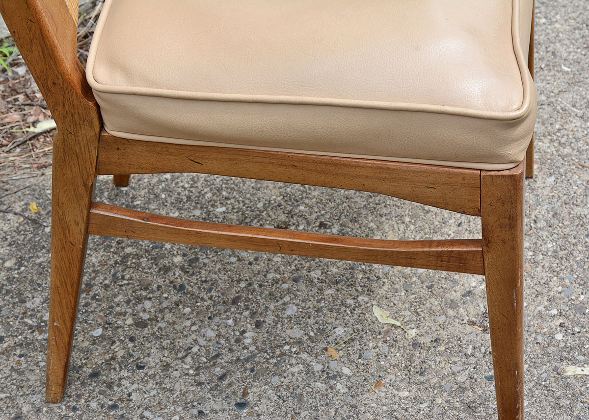 Danish Modern Cathedral Woven Back Side Chair