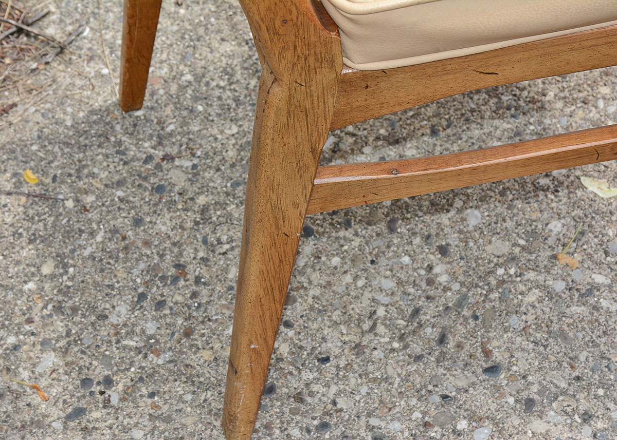 Danish Modern Cathedral Woven Back Side Chair