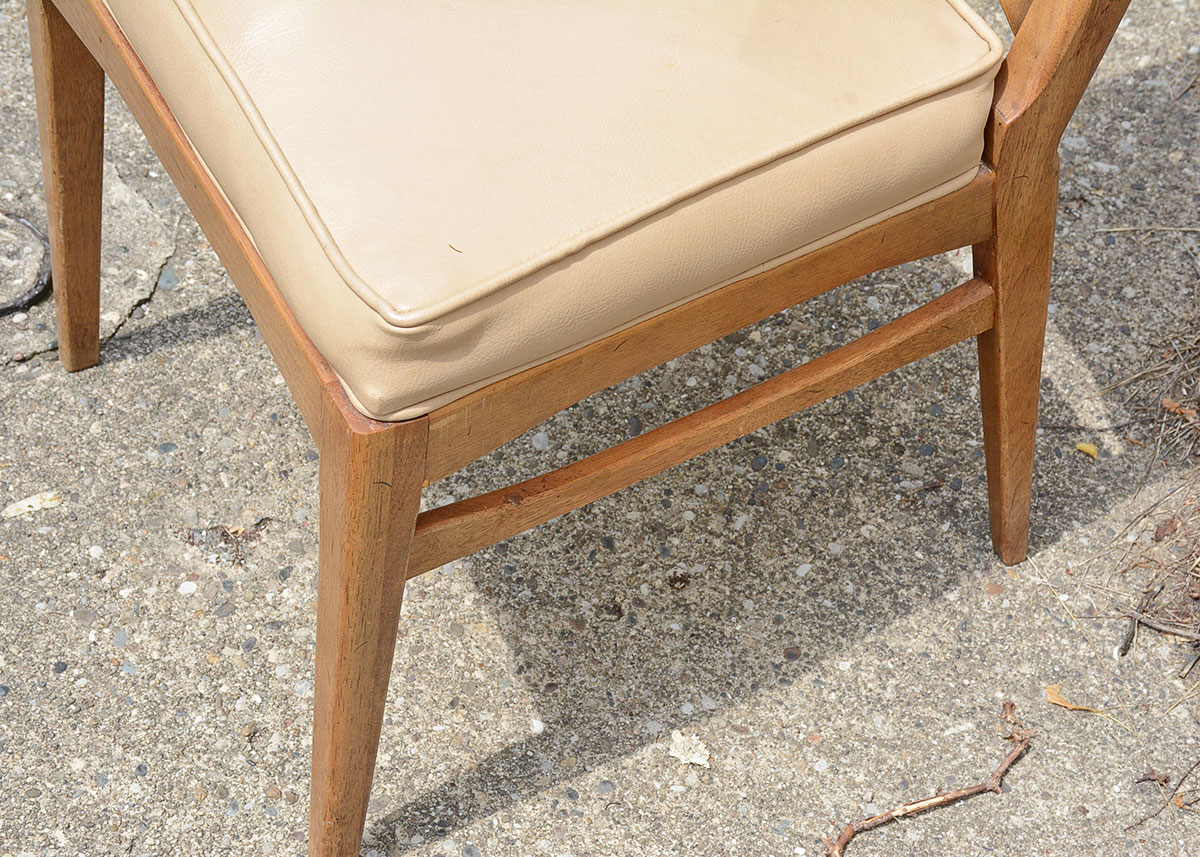 Danish Modern Cathedral Woven Back Side Chair