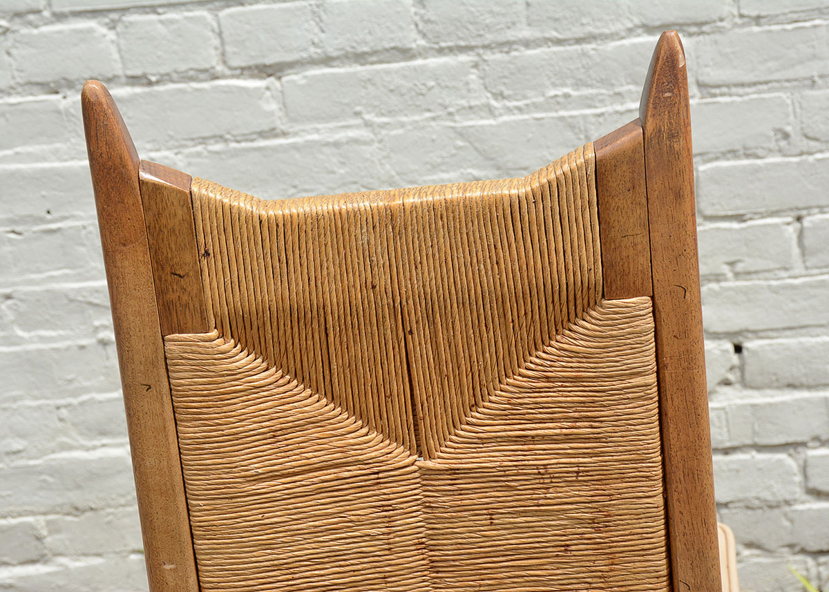 Danish Modern Cathedral Woven Back Side Chair