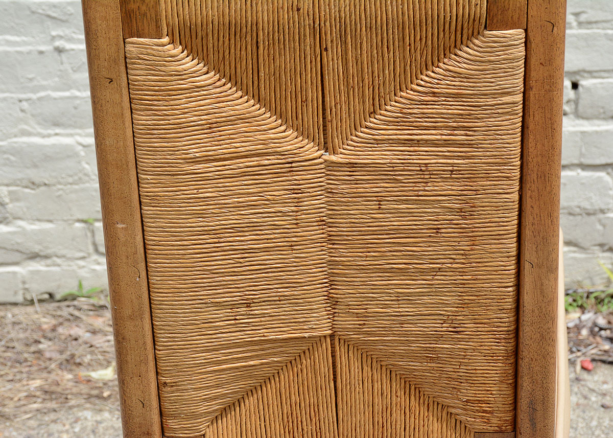 Danish Modern Cathedral Woven Back Side Chair