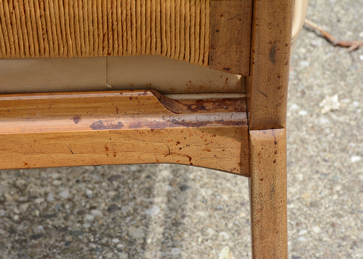 Danish Modern Cathedral Woven Back Side Chair