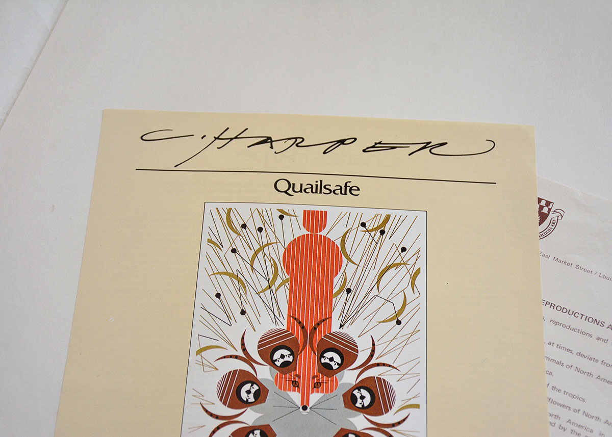 Charley Harper Serigraph "Quailsafe"