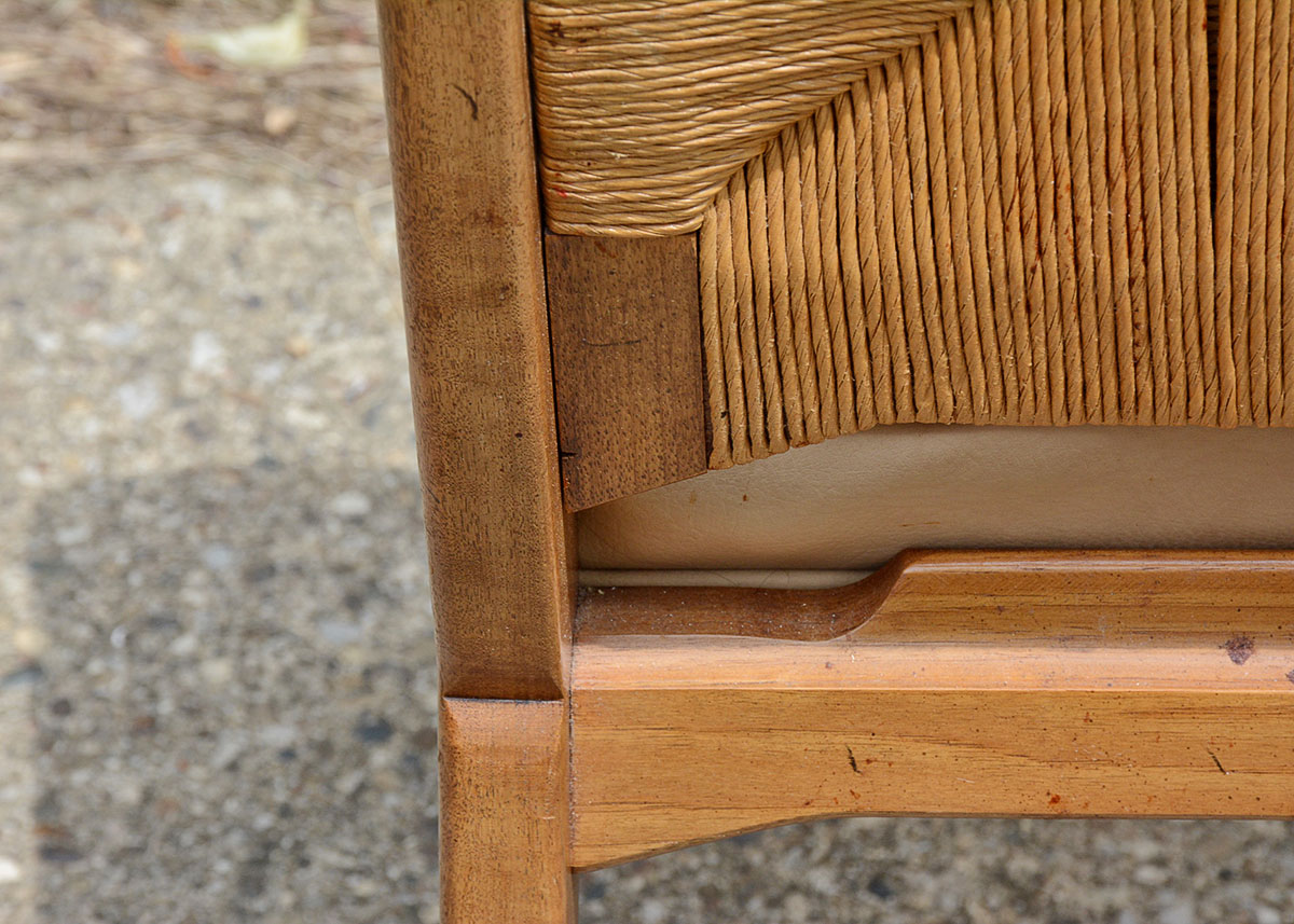 Danish Modern Cathedral Woven Back Side Chair