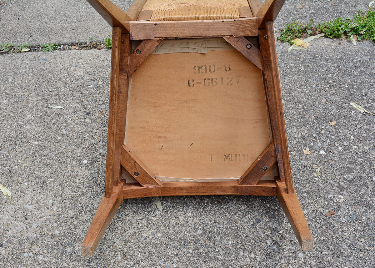 Danish Modern Cathedral Woven Back Side Chair