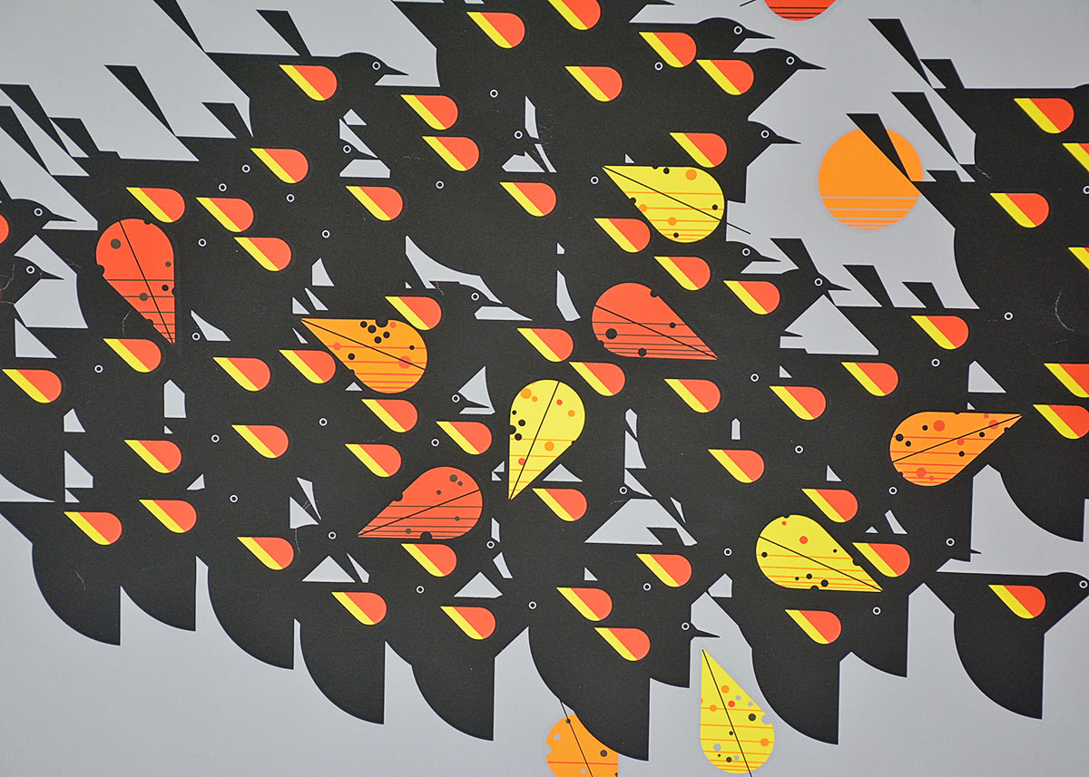 Charley Harper Limited Edition "Birds of a Feather" Serigraph
