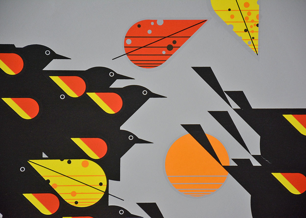 Charley Harper Limited Edition "Birds of a Feather" Serigraph