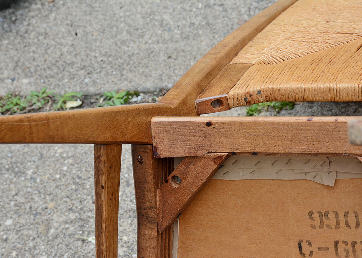 Danish Modern Cathedral Woven Back Side Chair