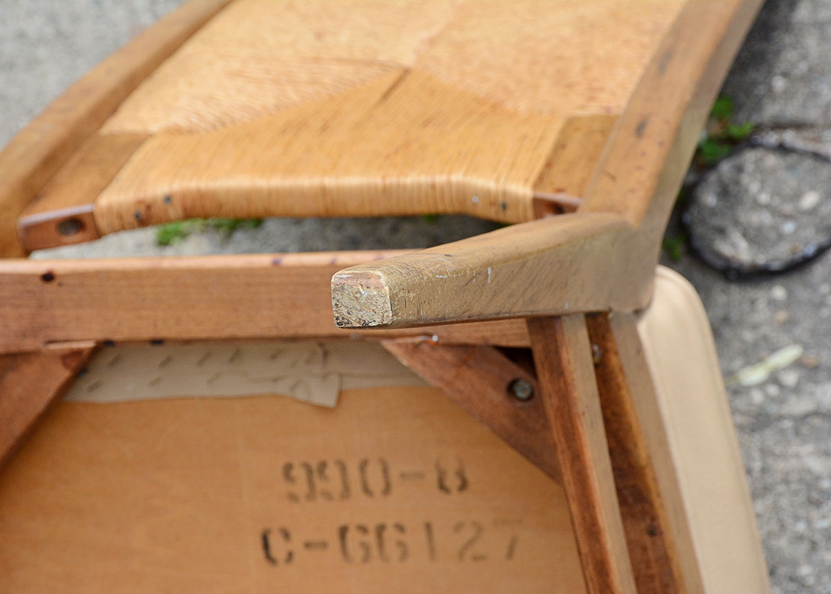 Danish Modern Cathedral Woven Back Side Chair