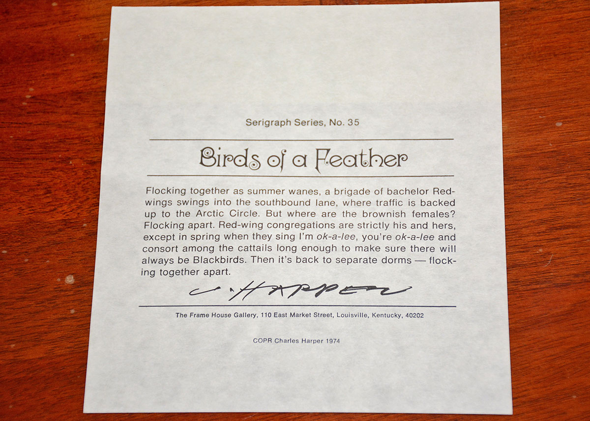 Charley Harper Limited Edition "Birds of a Feather" Serigraph