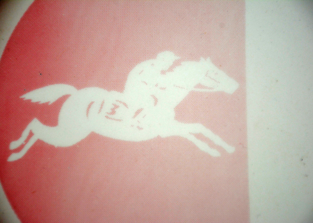 Four Vintage Buffalo China Pink Jockey Salad Plates