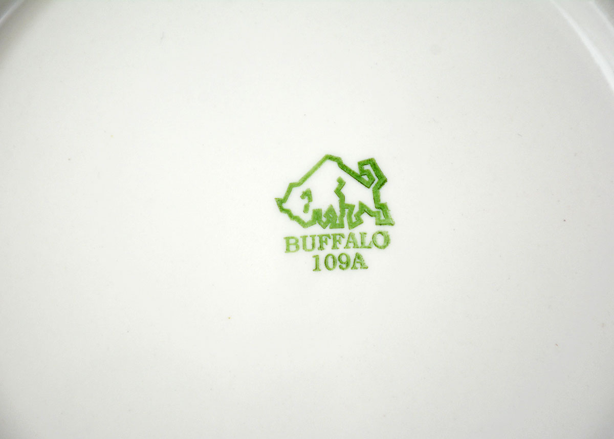 Four Vintage Buffalo China Pink Jockey Salad Plates