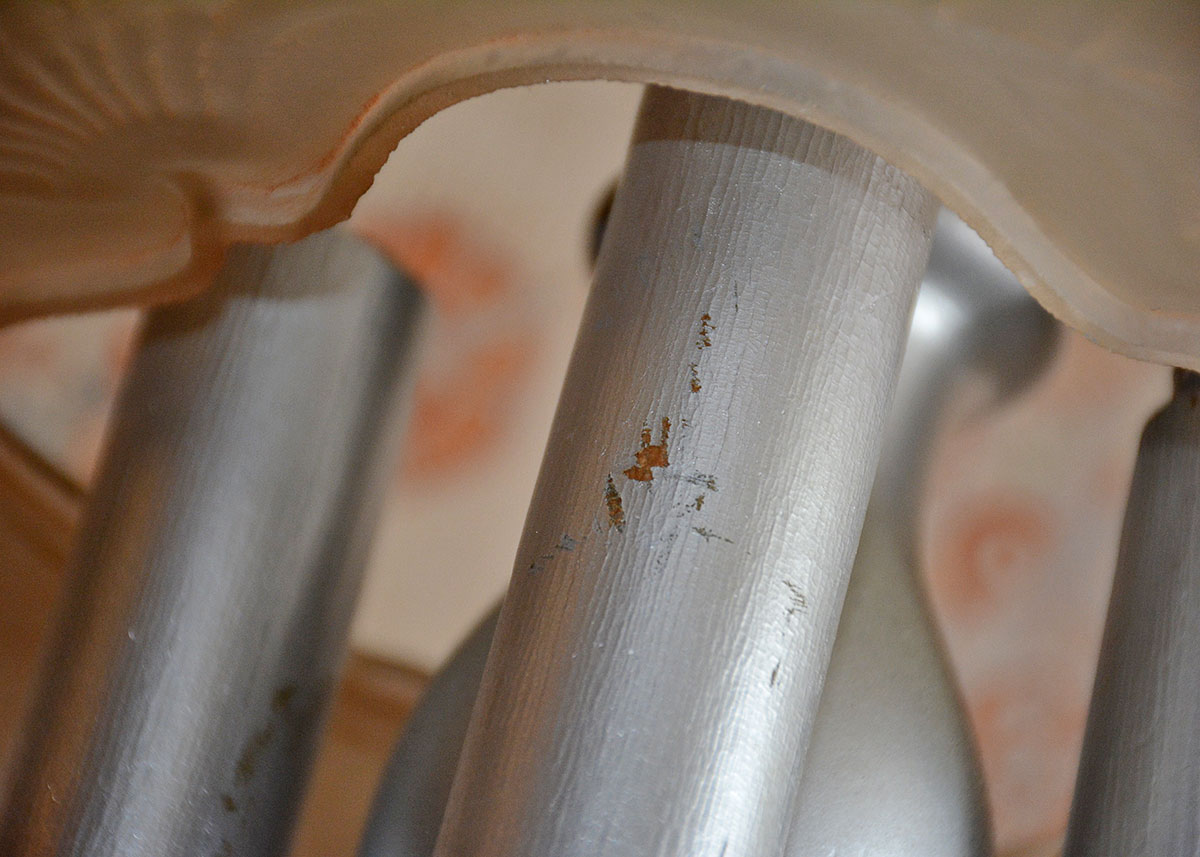 Art Deco Reverse Painted Glass Pendant Lamp by Pairpoint