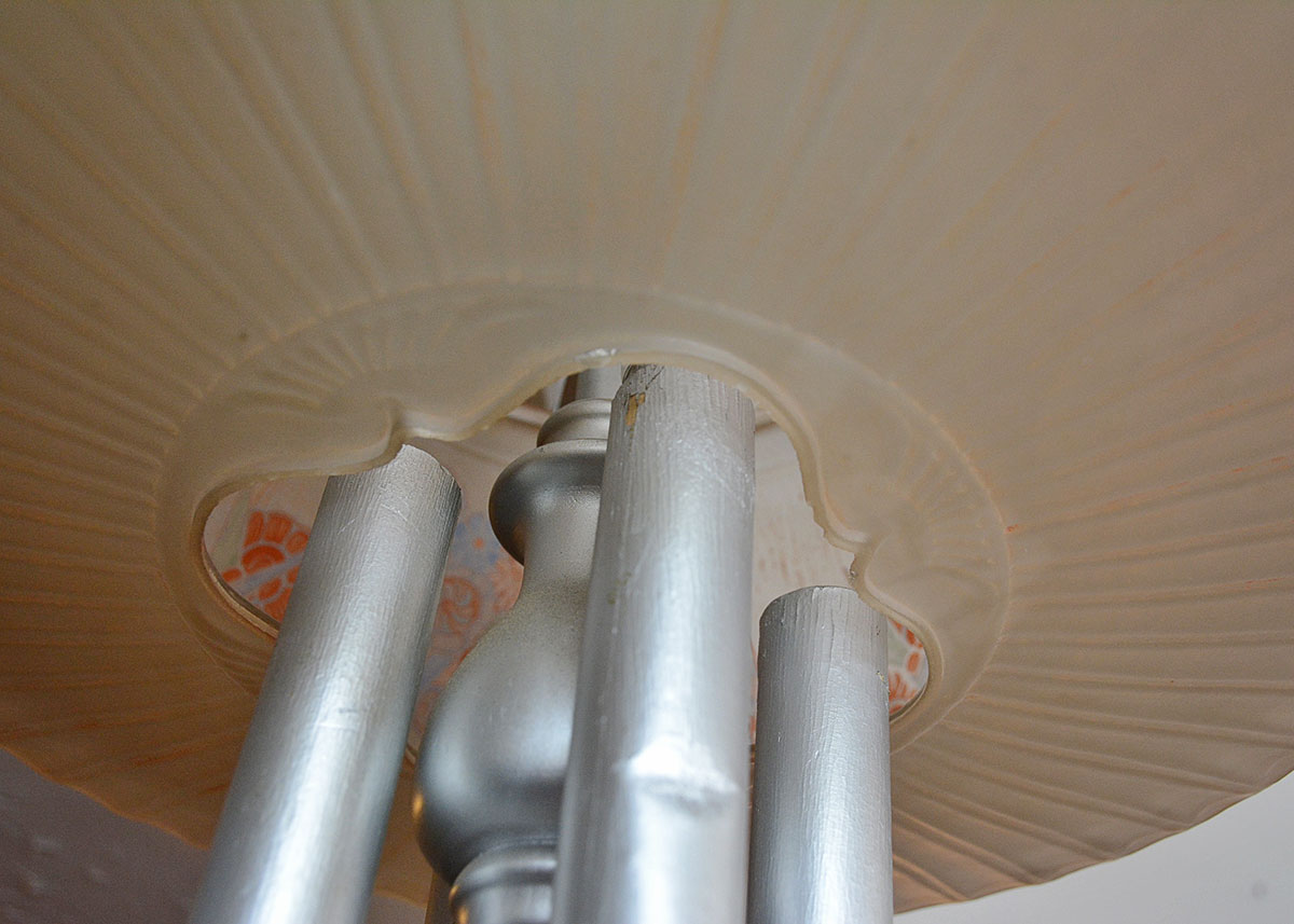 Art Deco Reverse Painted Glass Pendant Lamp by Pairpoint